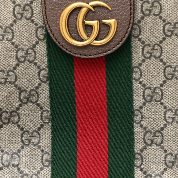 GUCCI X DISNEY GG Supreme Monogram Web Three Little Pigs Large Ophidia Tote Be - Picture 8 of 13